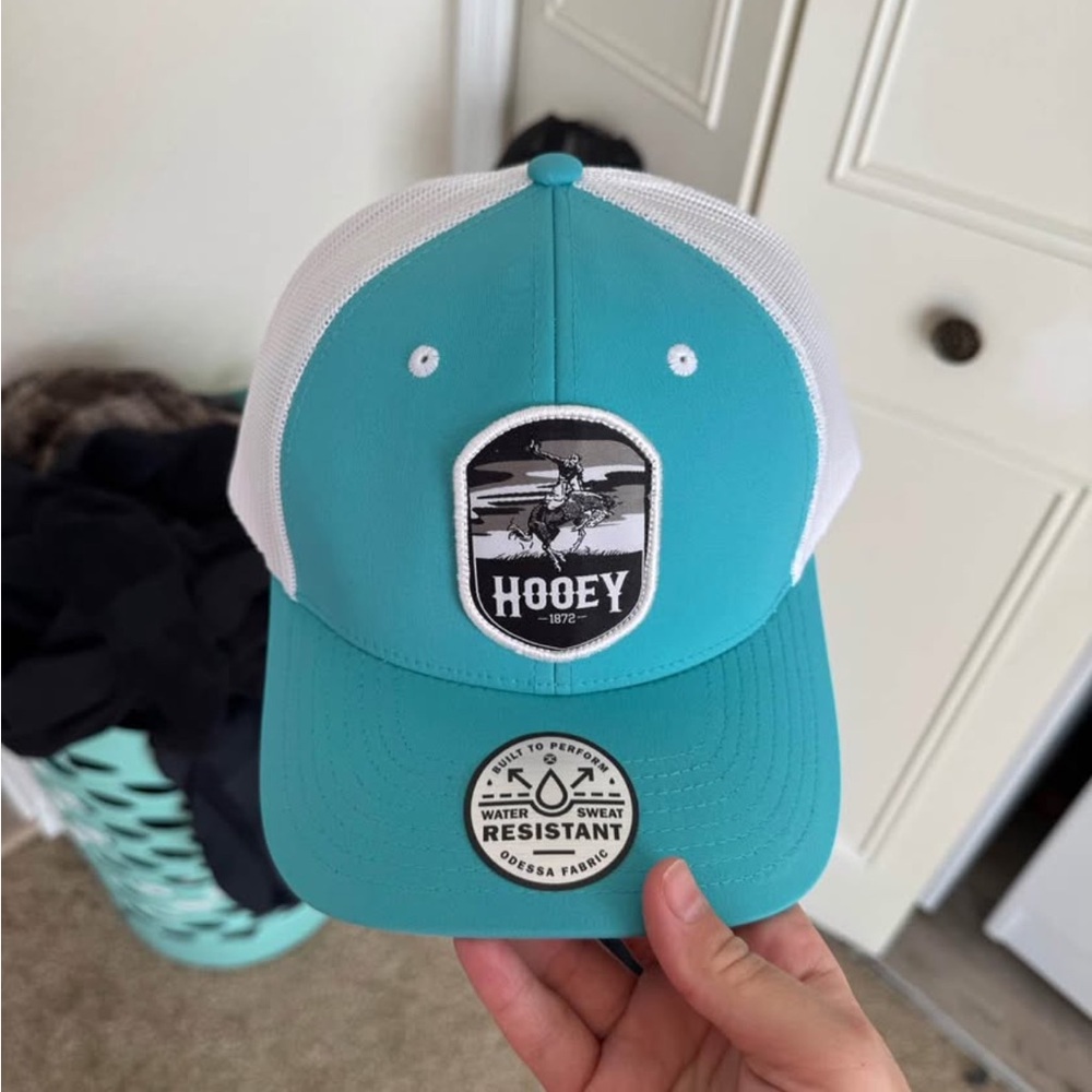 Hooey Teal and White Mesh Cap